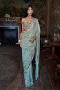 Moss Green Sequin Saree