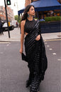 Black Sequin & Crystal Saree