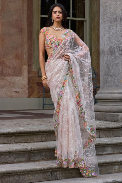 Nude Multi - Coloured Saree