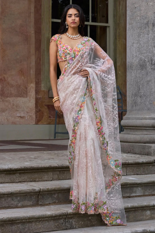 Nude Multi - Coloured Saree