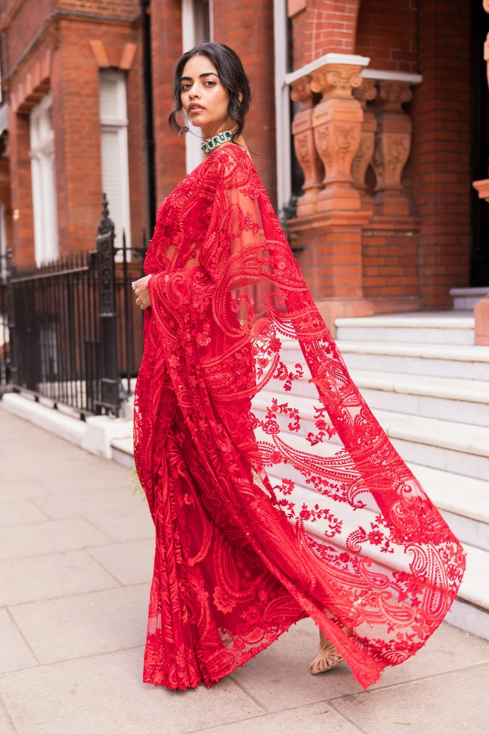 Red Dori Saree