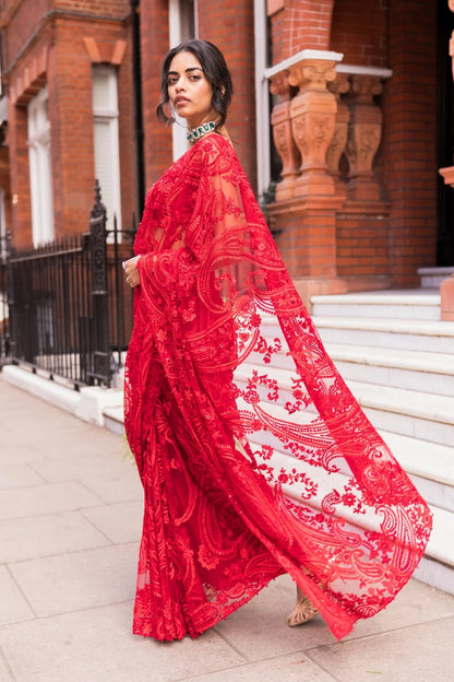 Red Dori Saree