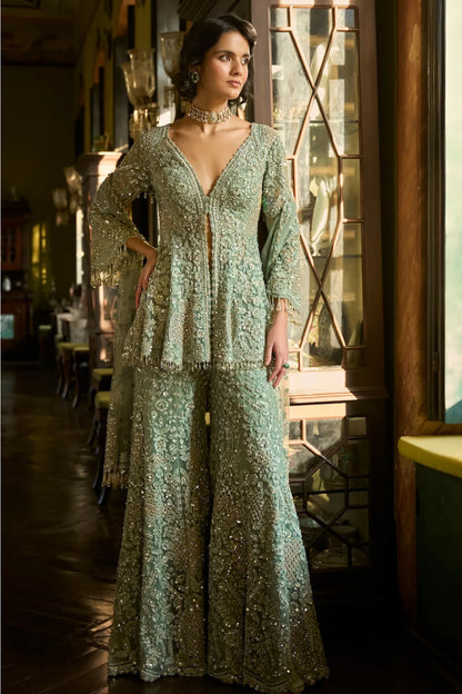 Sage Green Sharara Set