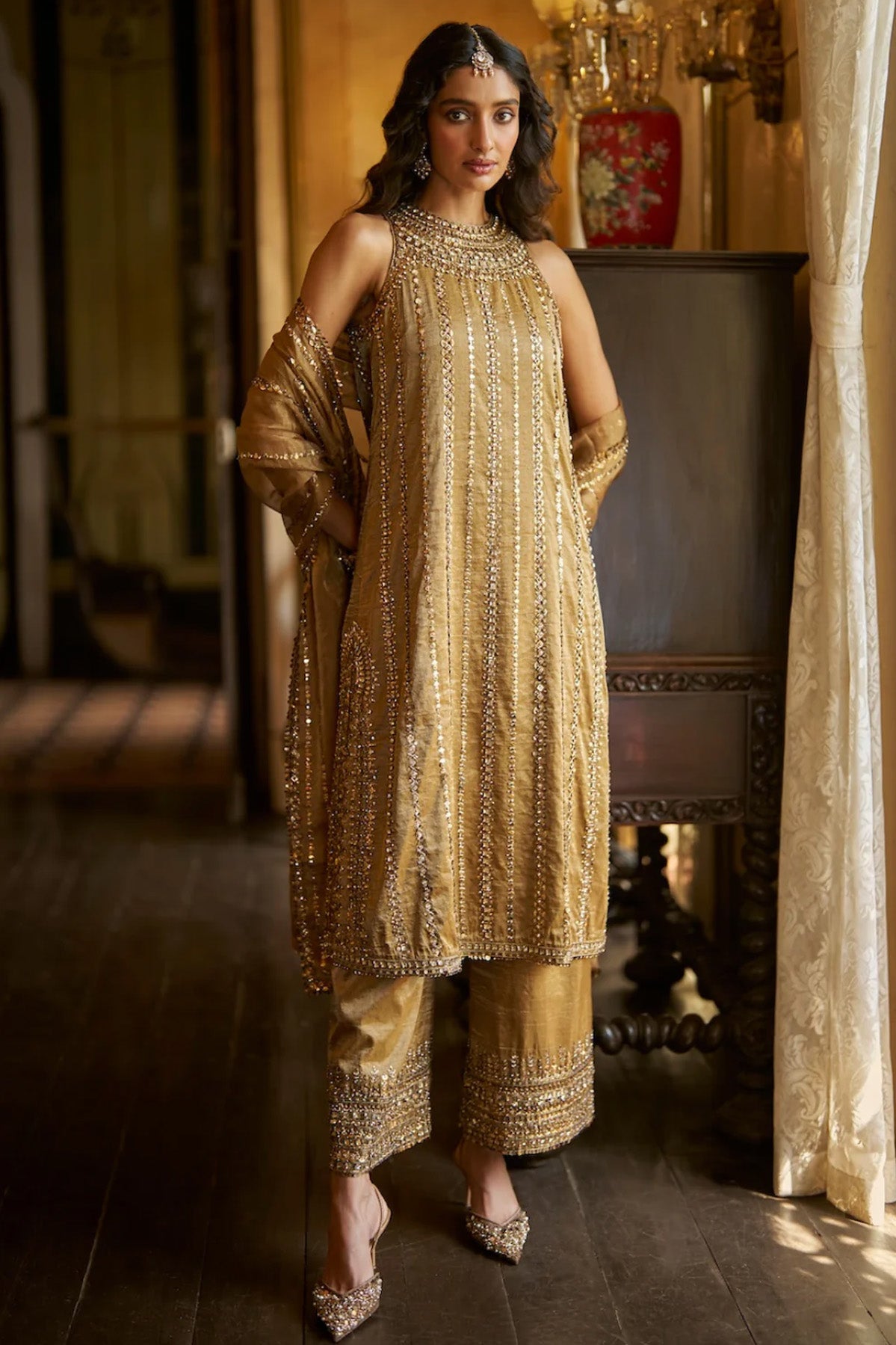 Antique Gold Pant Set