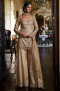 Gold Crystal Sharara Set