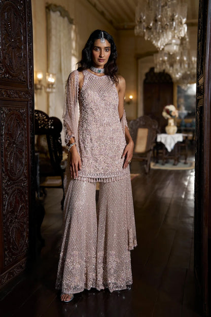 Mauve Sequin Sharara Set