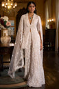 White Sequin Jacket Sharara - Pant Set