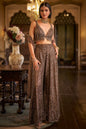 Brown Sequin Sharara Set