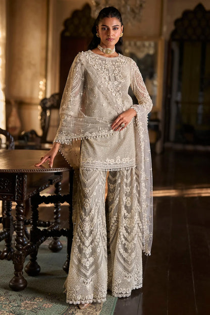 Grey Thread Work Sharara Set