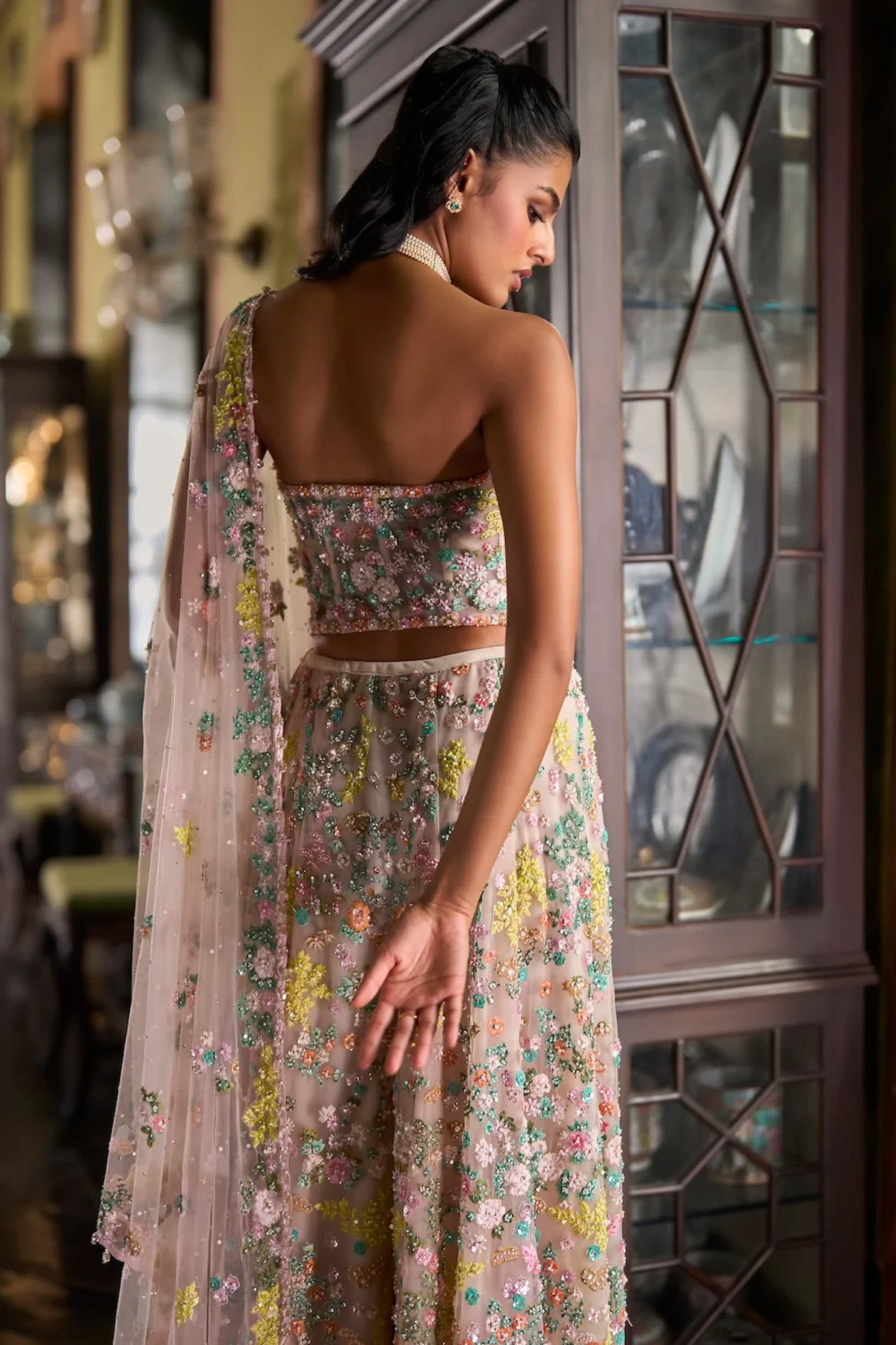 Multi-Coloured Corset Sharara Set