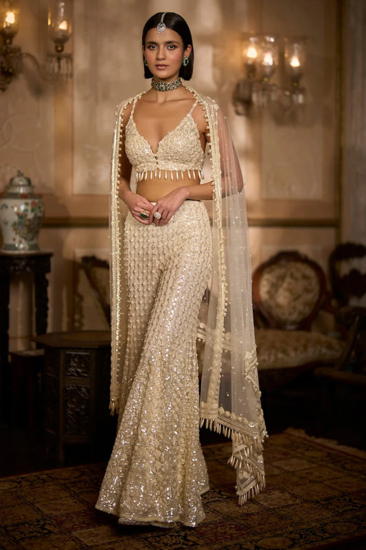 Cream Sharara - Pant Set
