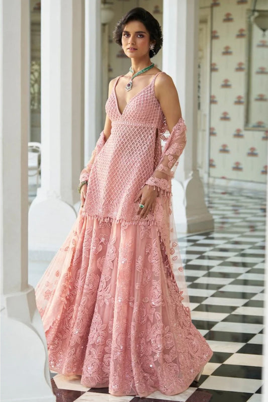 Pink Dori Sharara Set