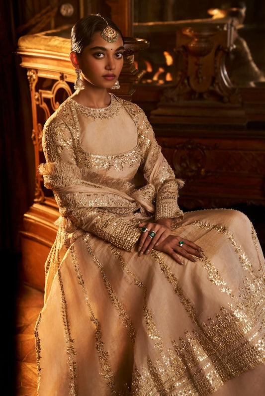 Powder Peach Gota Patti Sharara Set
