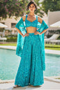 Turquoise Paisley Sharara Set