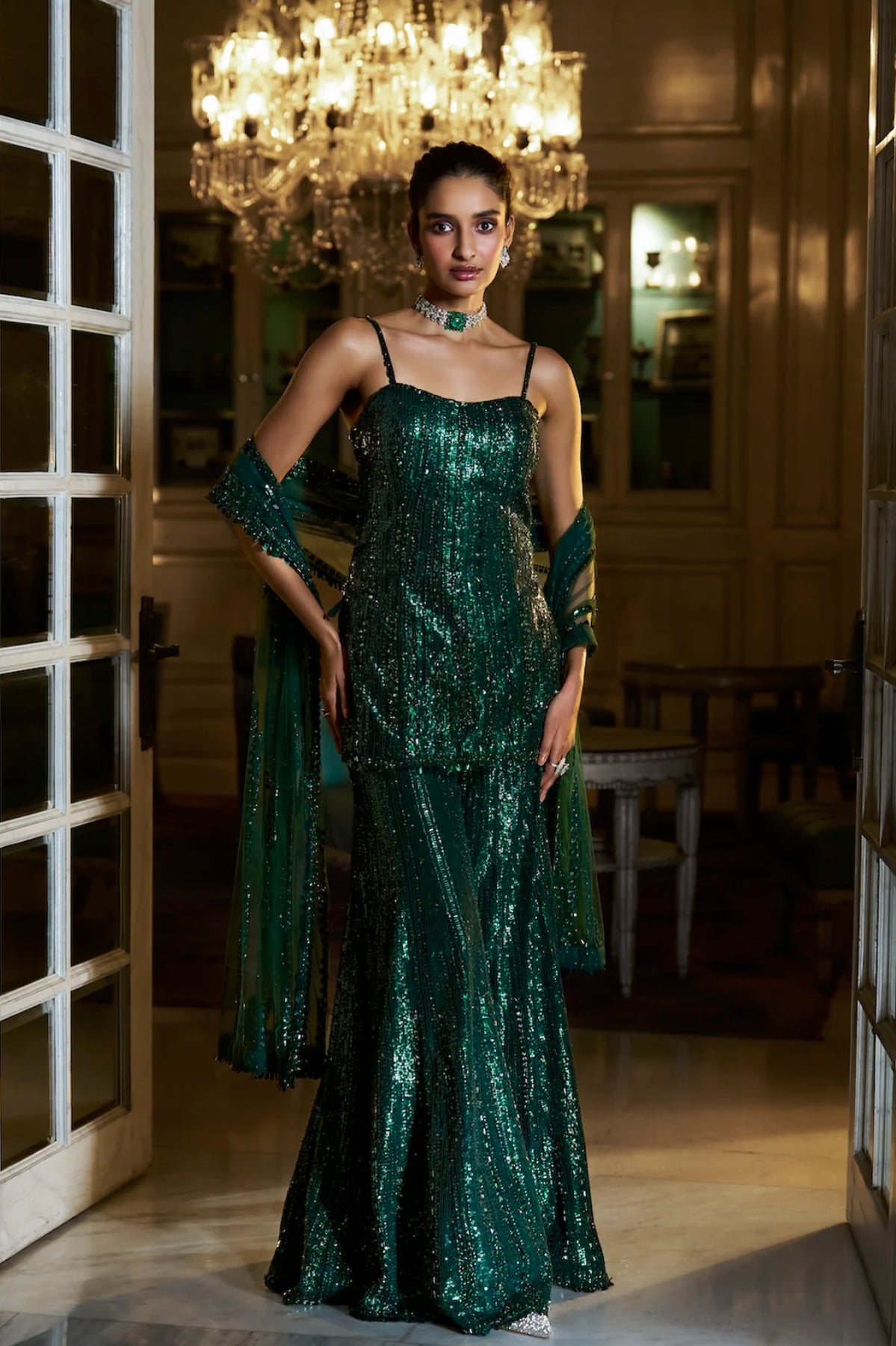 Emerald Green Sharara Set