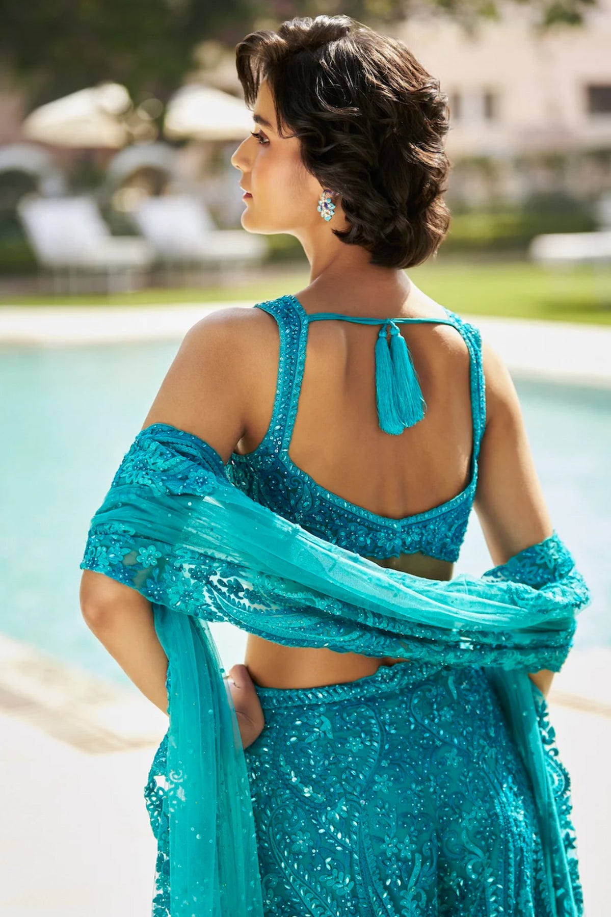Turquoise Paisley Sharara Set