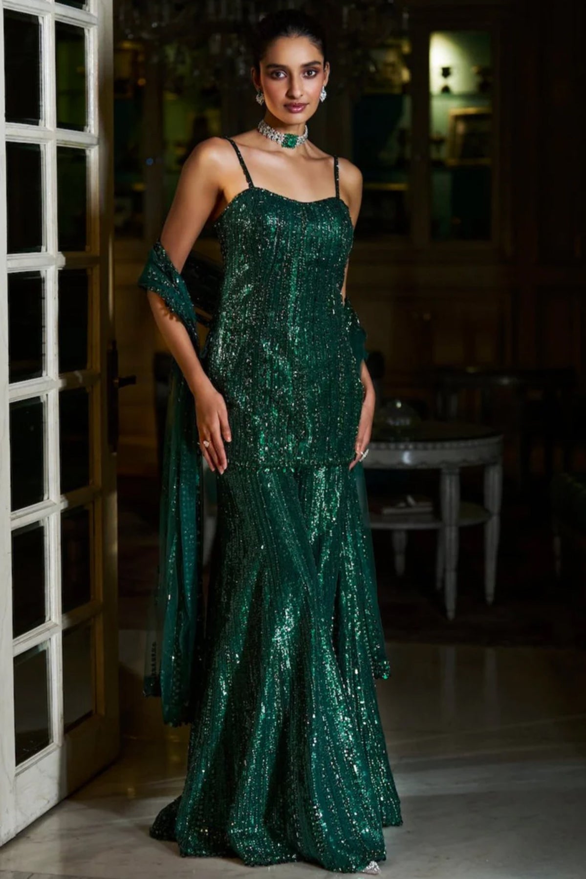 Emerald Green Sharara Set