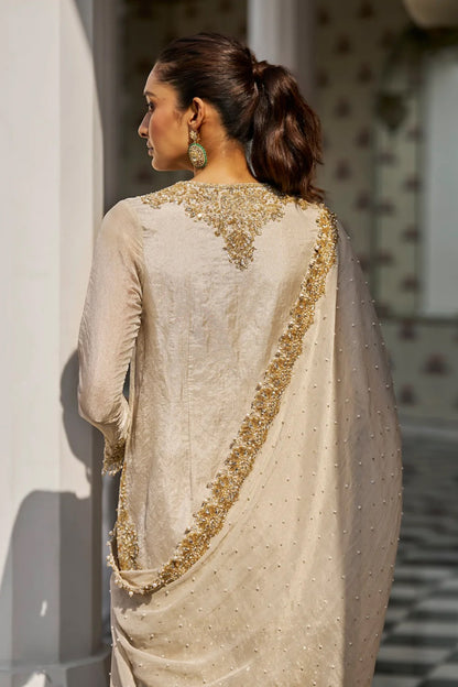 Silver Gold Sharara Set