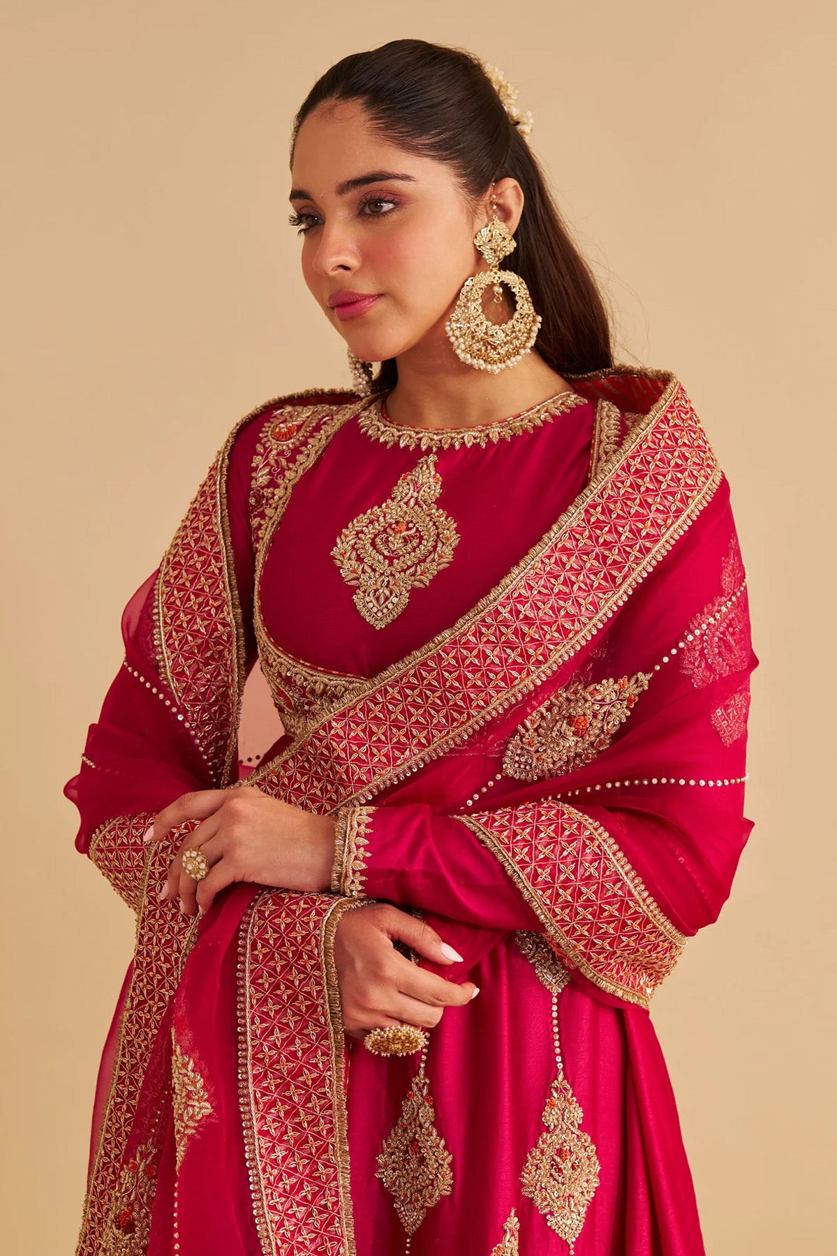 Zainah Dabka Zardozi Embroidered  Anarkali Set