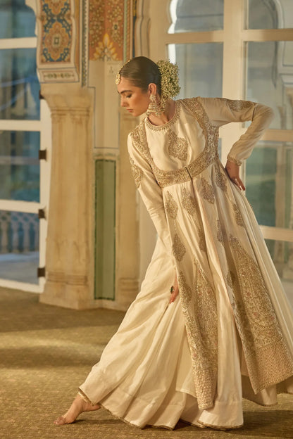 Zainah Dabka Zardozi Embroidered  Anarkali Set