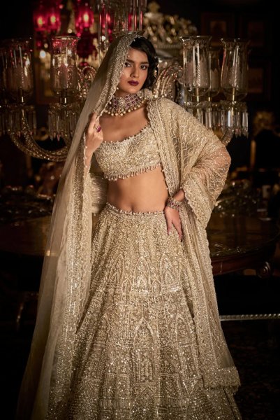 Champagne Pearl Lehenga Set