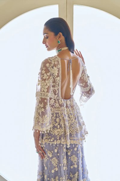 Mauve Pearl Sharara Set