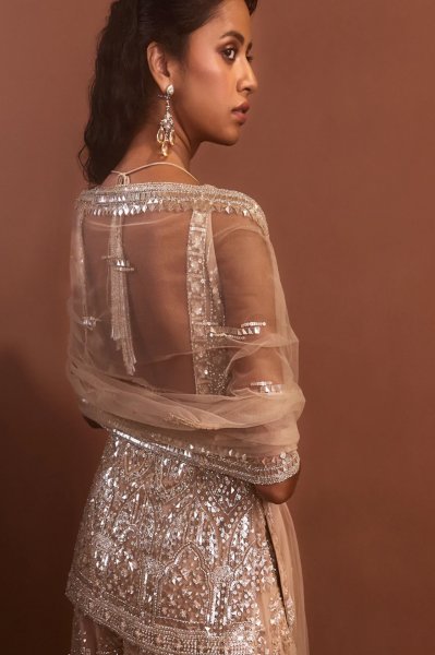 Champagne Sequin Sharara Set